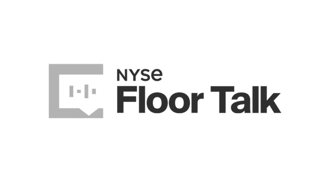 Logo for NYSE Floor Talk with a stylized image of a monitor and a line graph.