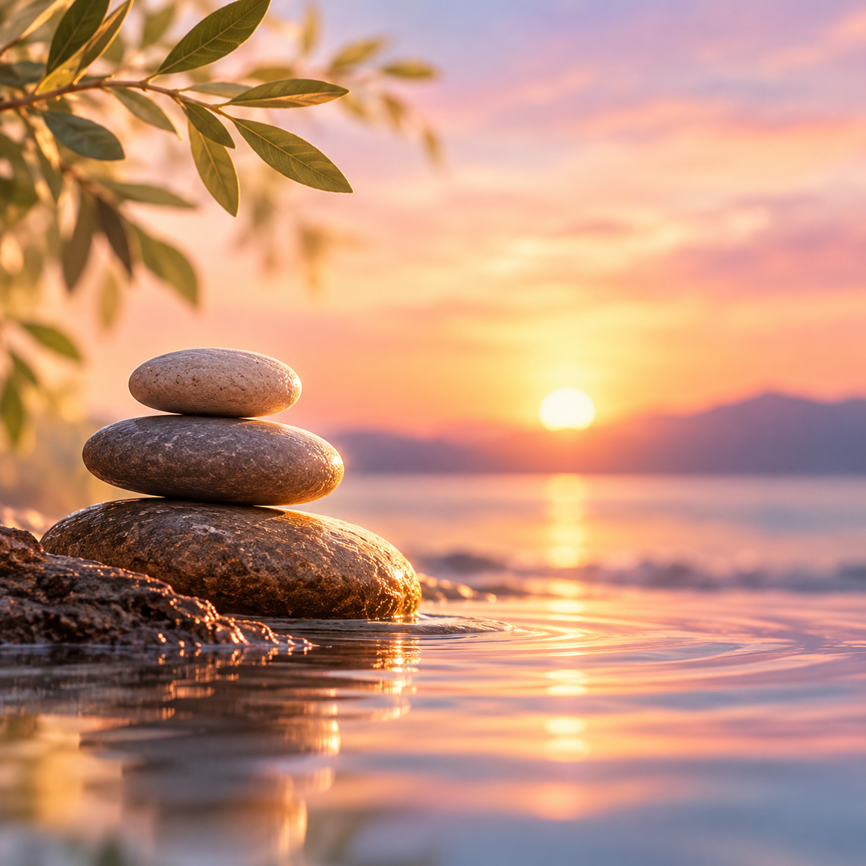Sunlit Cairn Over Peaceful Waters Trauma Intensive.png