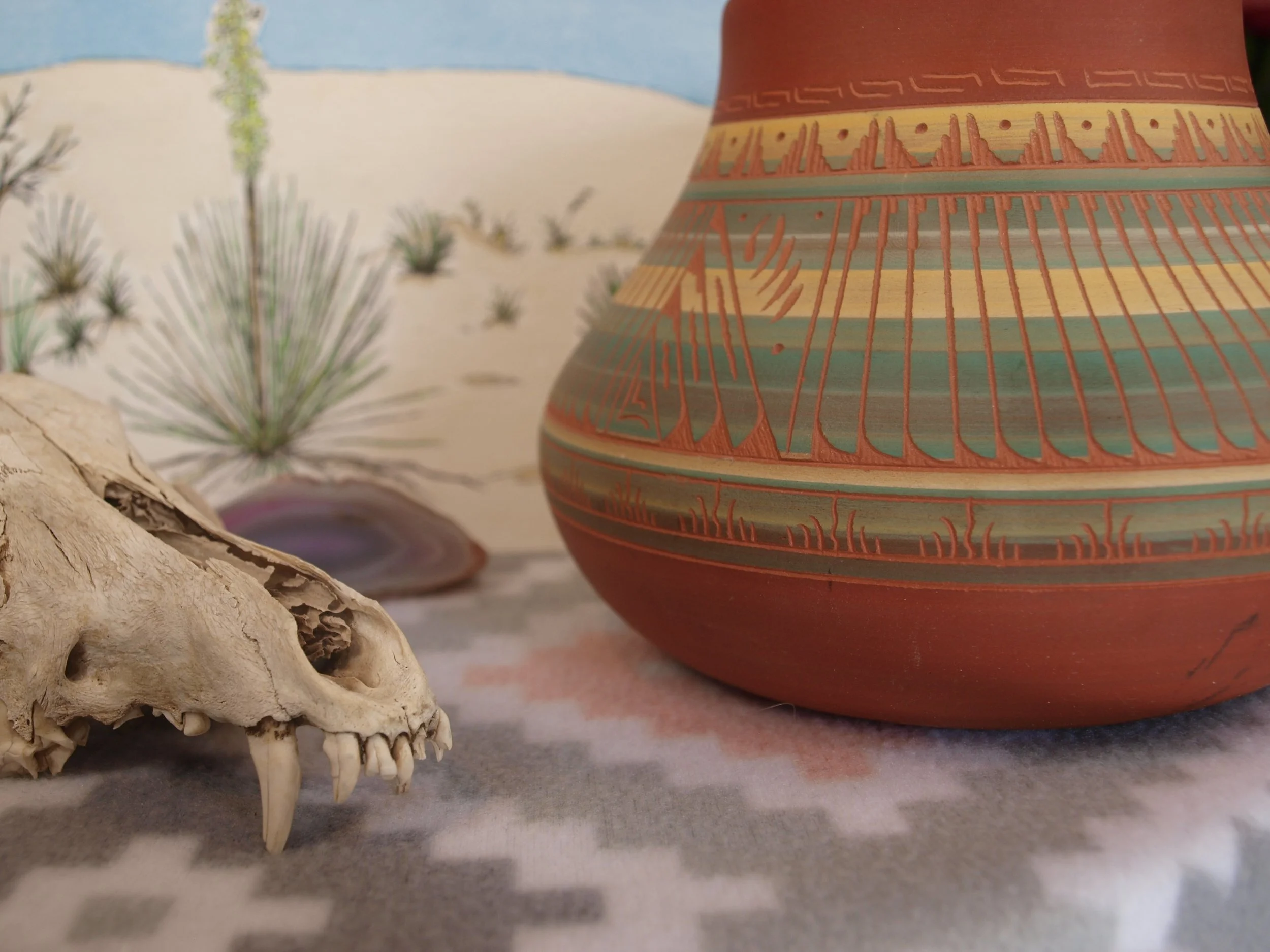 Navajo Etched Pottery Vase