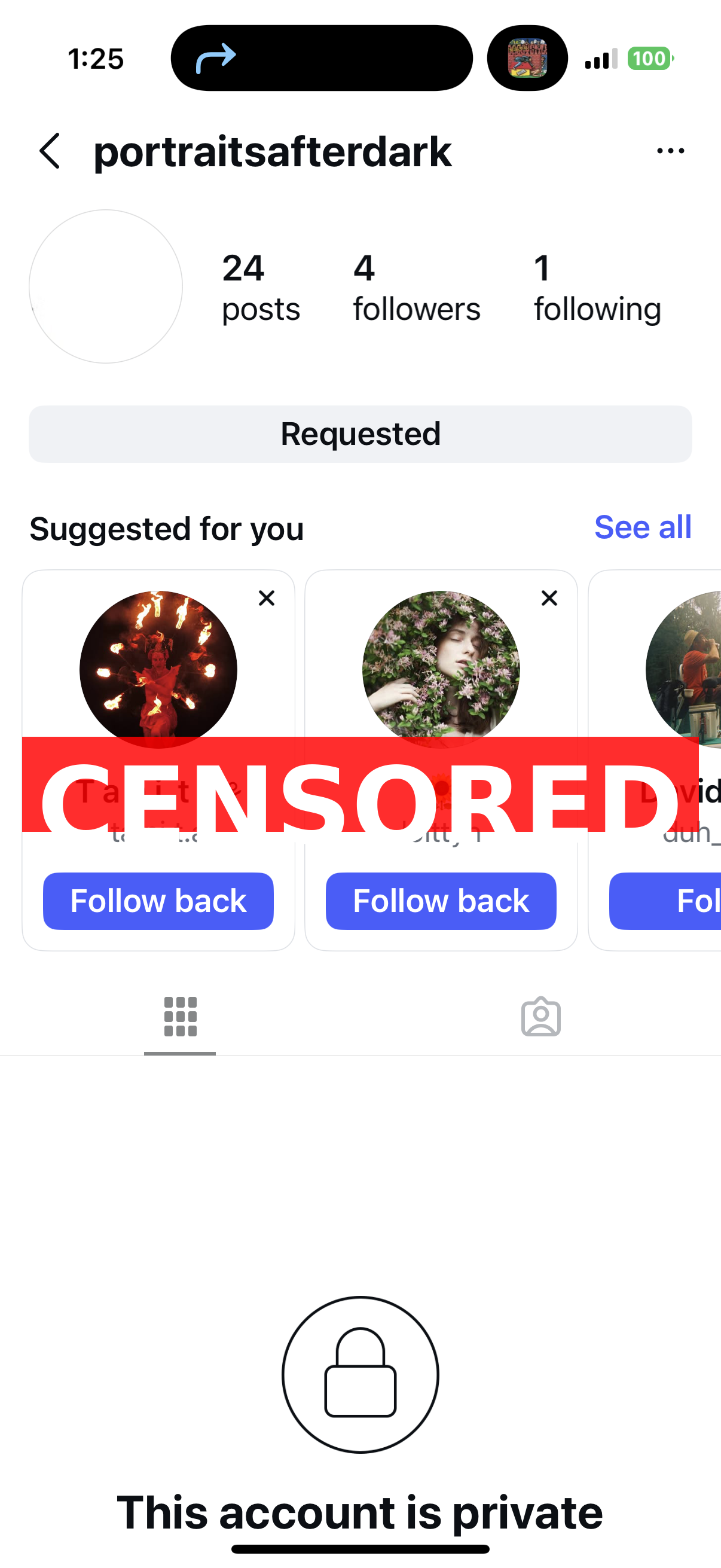 We were banished off instagram