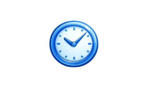 Digital illustration of a clock showing 2:10 with a black background.