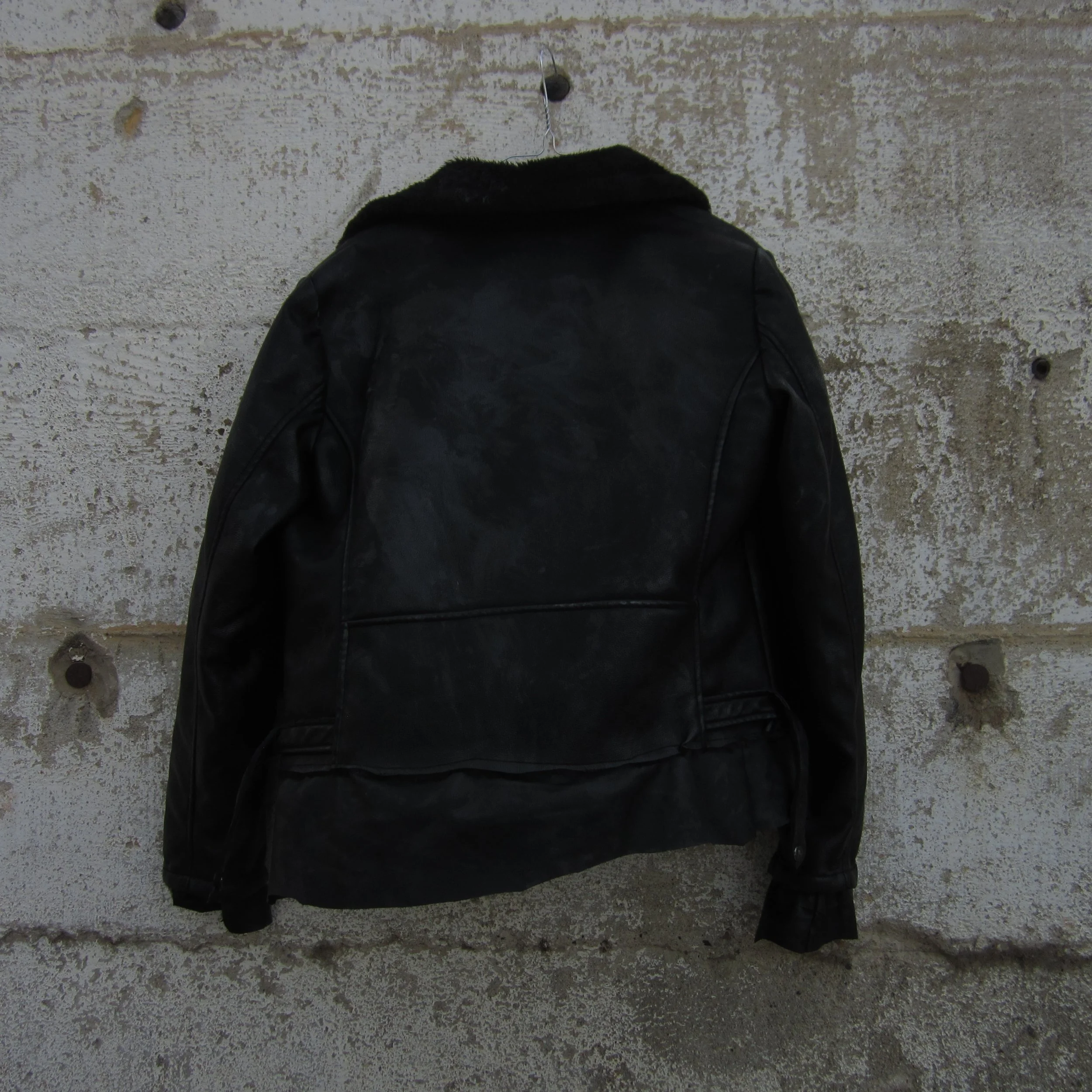 Carter Hyam Canberra Designer - Oblique Asymmetrical Faux Biker Leather Jacket Designed by Carter Hyam.JPG