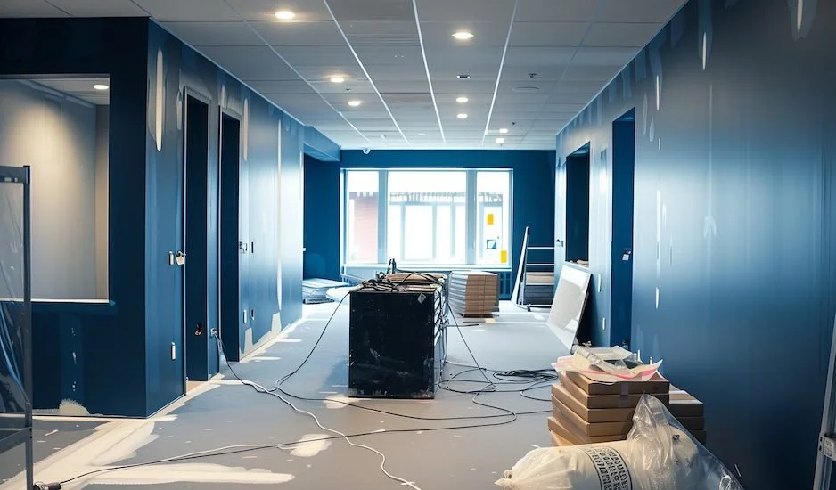 Commercial renovation contractor in Vancouver completing an office renovation