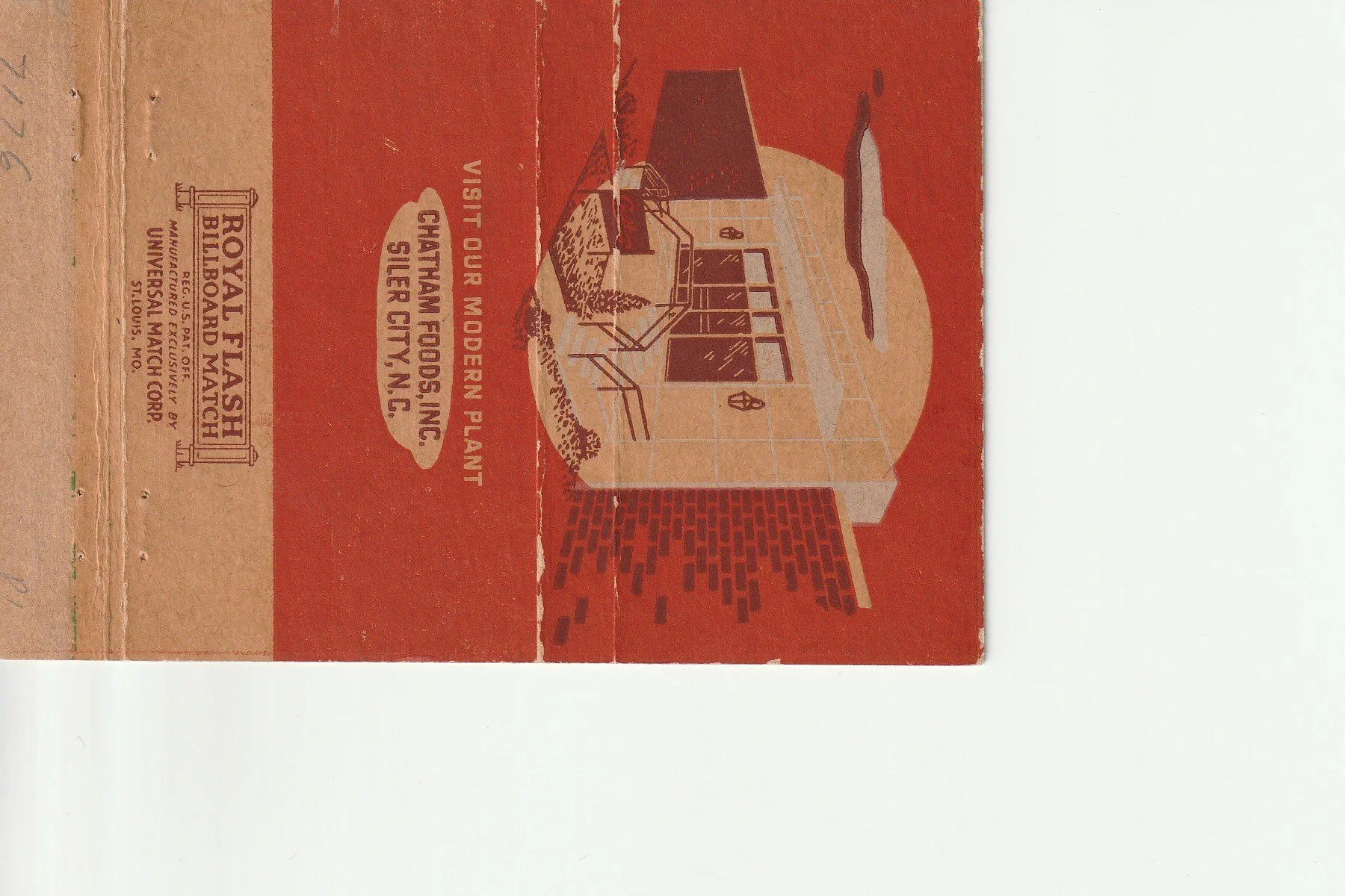 Chatham Foods Matchbook Cover Siler City