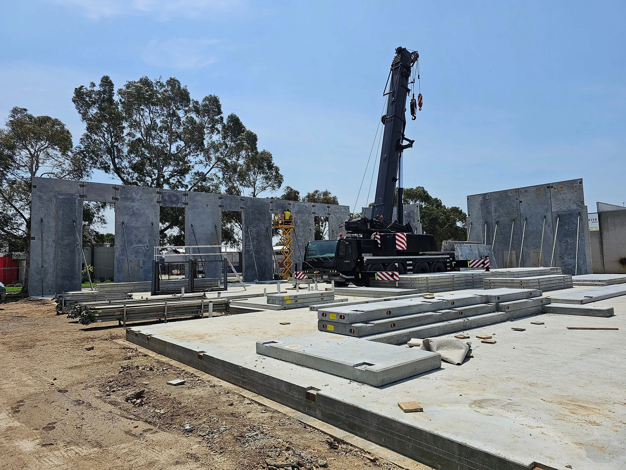 Flanagan Constructions Site with Rigger and Man Welding