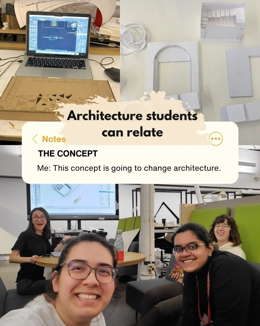 POV: You&rsquo;re an architecture student, and somehow&hellip; EVERY SLIDE IS YOUR LIFE. 🫠😂 

The late nights. The endless revisions. The jury panic. And saying &ldquo;just one more change&rdquo; for the 47th time.
We&rsquo;ve all been there. 🥲📐
