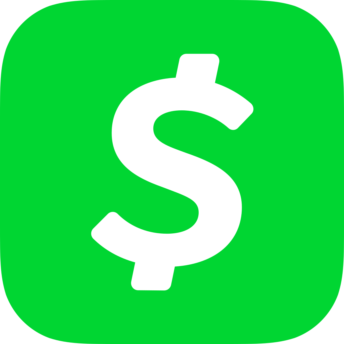 Green app icon with a white dollar sign in the center representing finance or money-related services.