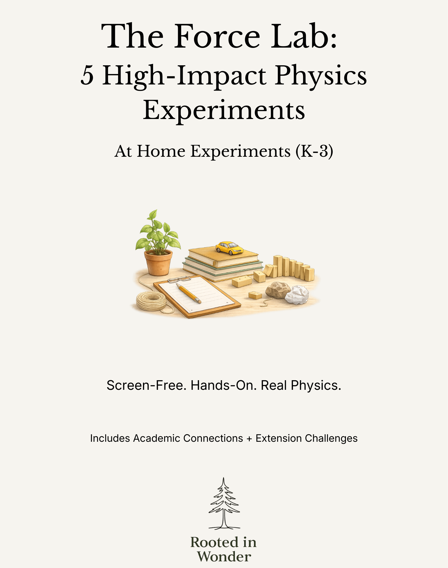 The Force Lab: 5 Hands-On Physics Experiments for Kids (Instant Download)