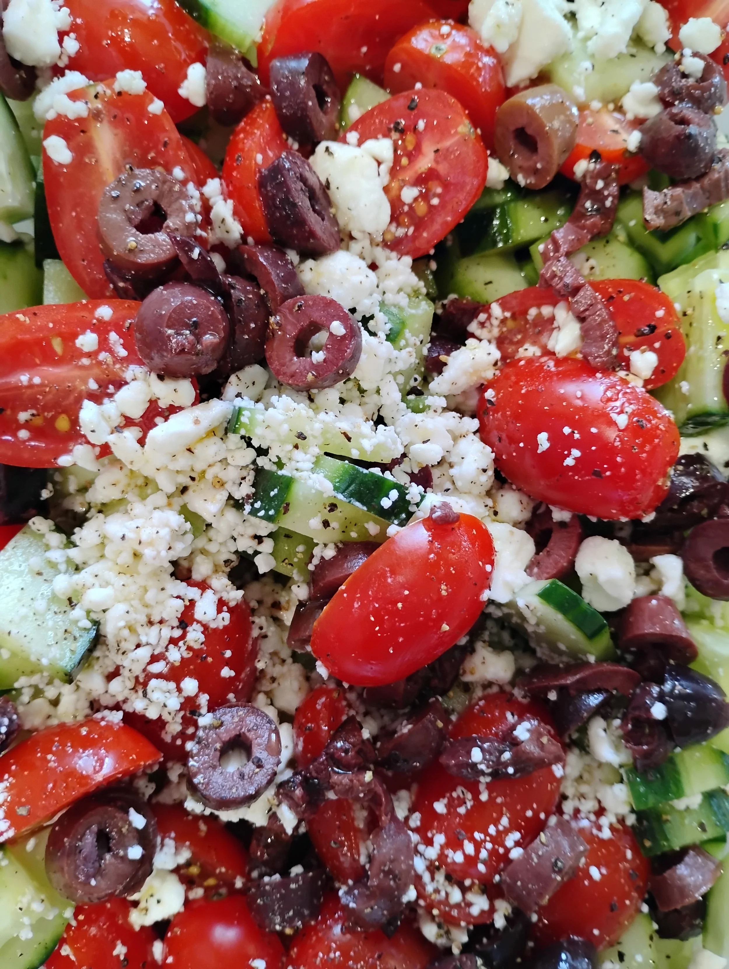 Greek feta tomato cucumber salad