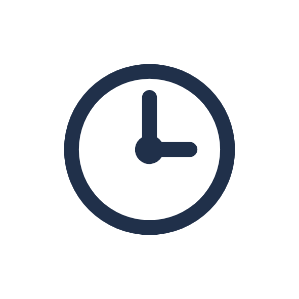 Clock icon showing 3:00.