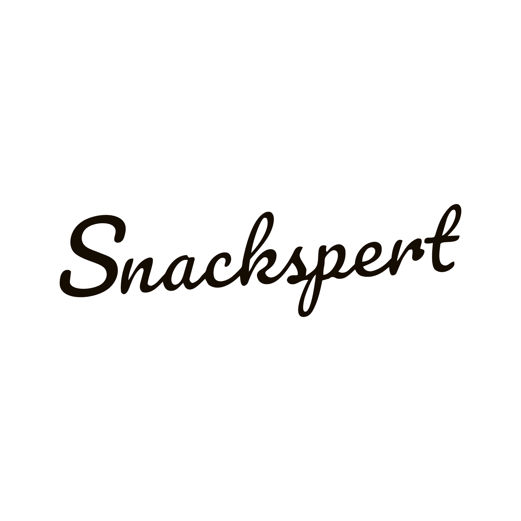 Logo for Snackspert featuring a stylized chef's hat with the word 'Snackspert' in cursive underneath.