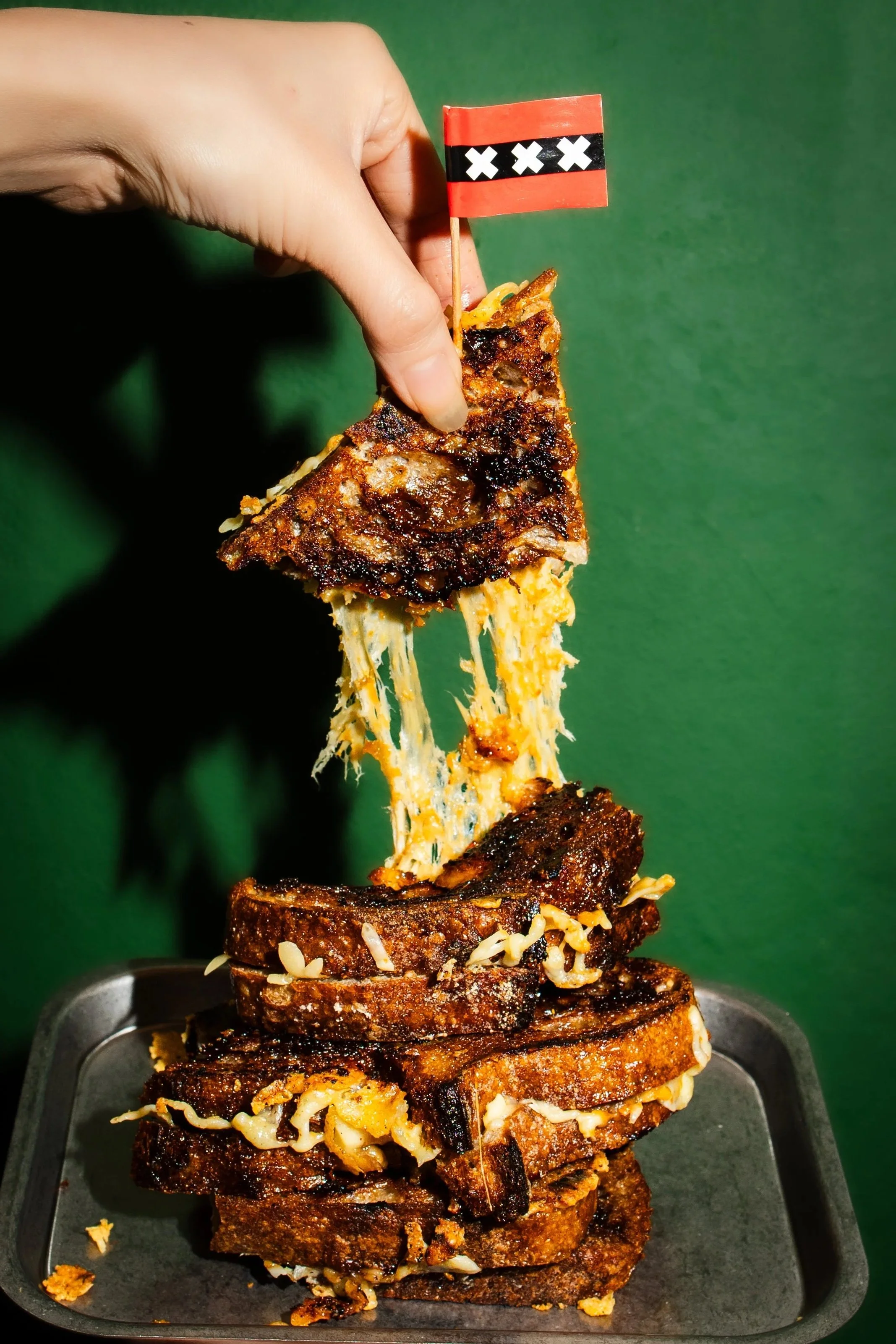 INCREDIBLE CHEESE PULL at MONTY'S four cheese toasties