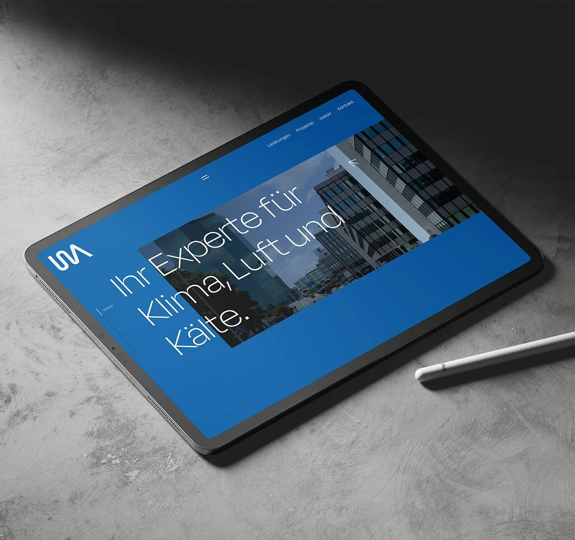 WALAIR Brand Design - Website Design, Responsive. Bild zeigt iPad