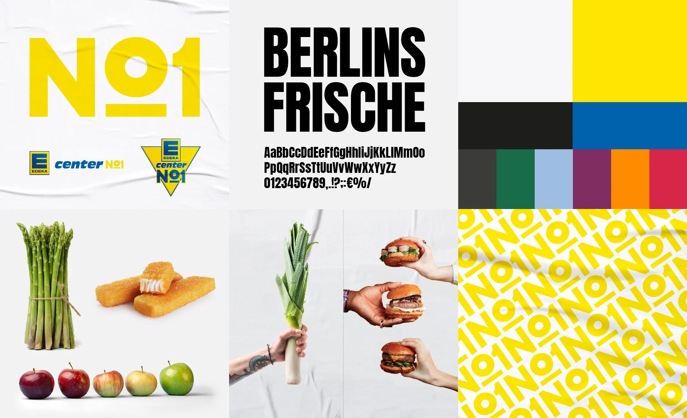 EDEKA No1  - Identity Elemente, Grafik, Schriften, Pattern und Bilderbeispiele
