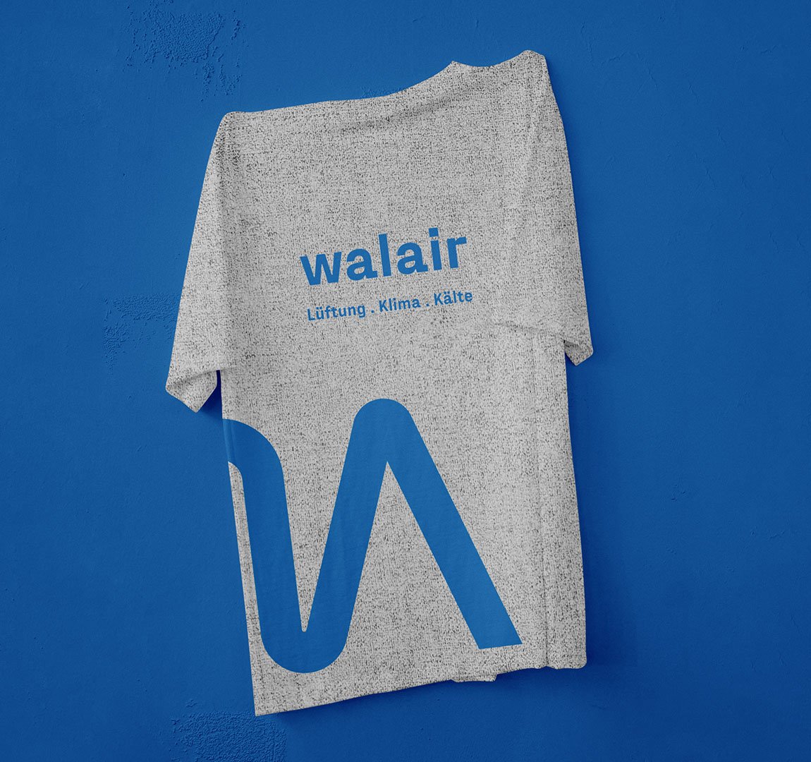 WALAIR Brand Design - Shirt Design grau mit Logo und Bildmarke