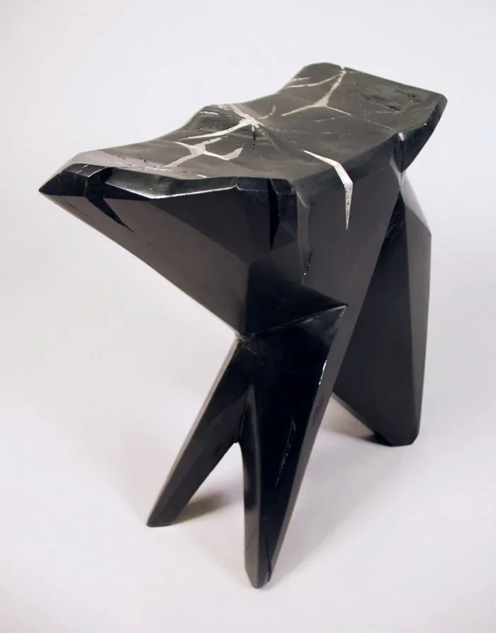 Carved sculptural stool