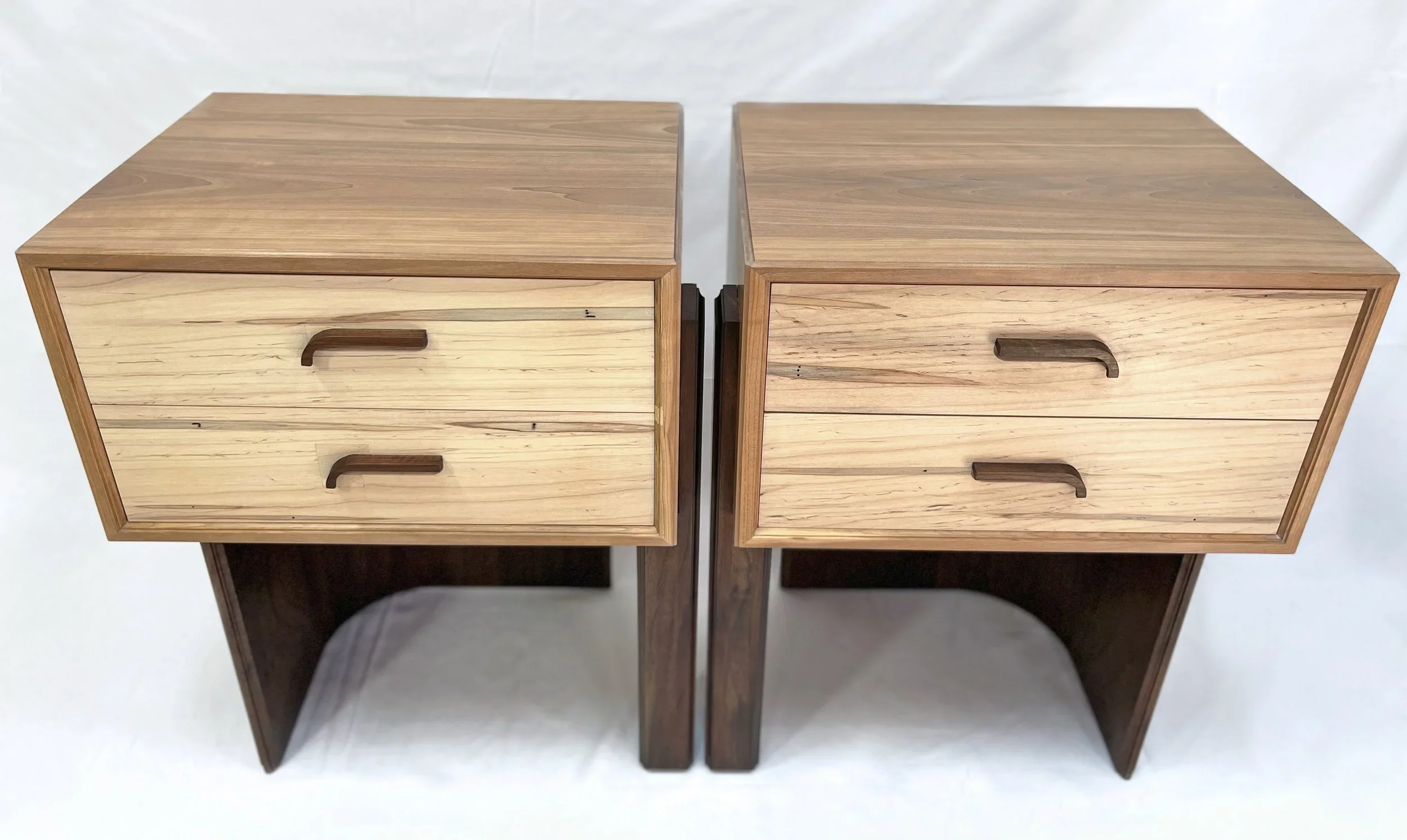 Cherry and walnut custom night stands