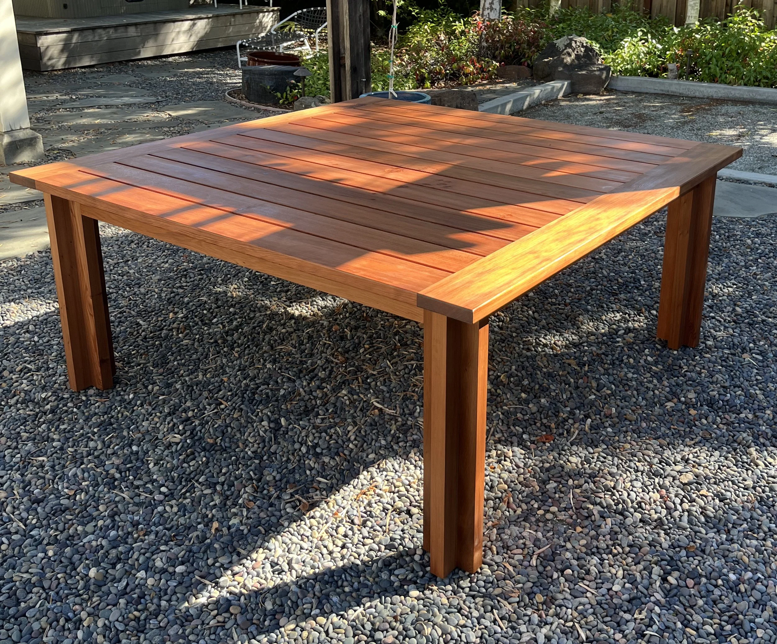 Old growth redwood outdoor table