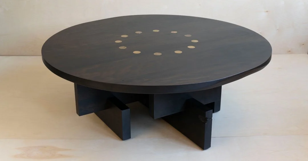 A round custom furniture bench