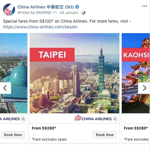 Facebook Ad - China Airlines