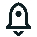 A computer warning icon of a red alarm bell with a bell shape and a small circle at the top.