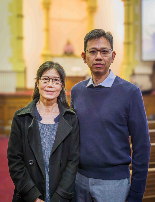 A portrait of Cantonese Pastor Daniel Chan and his wife.