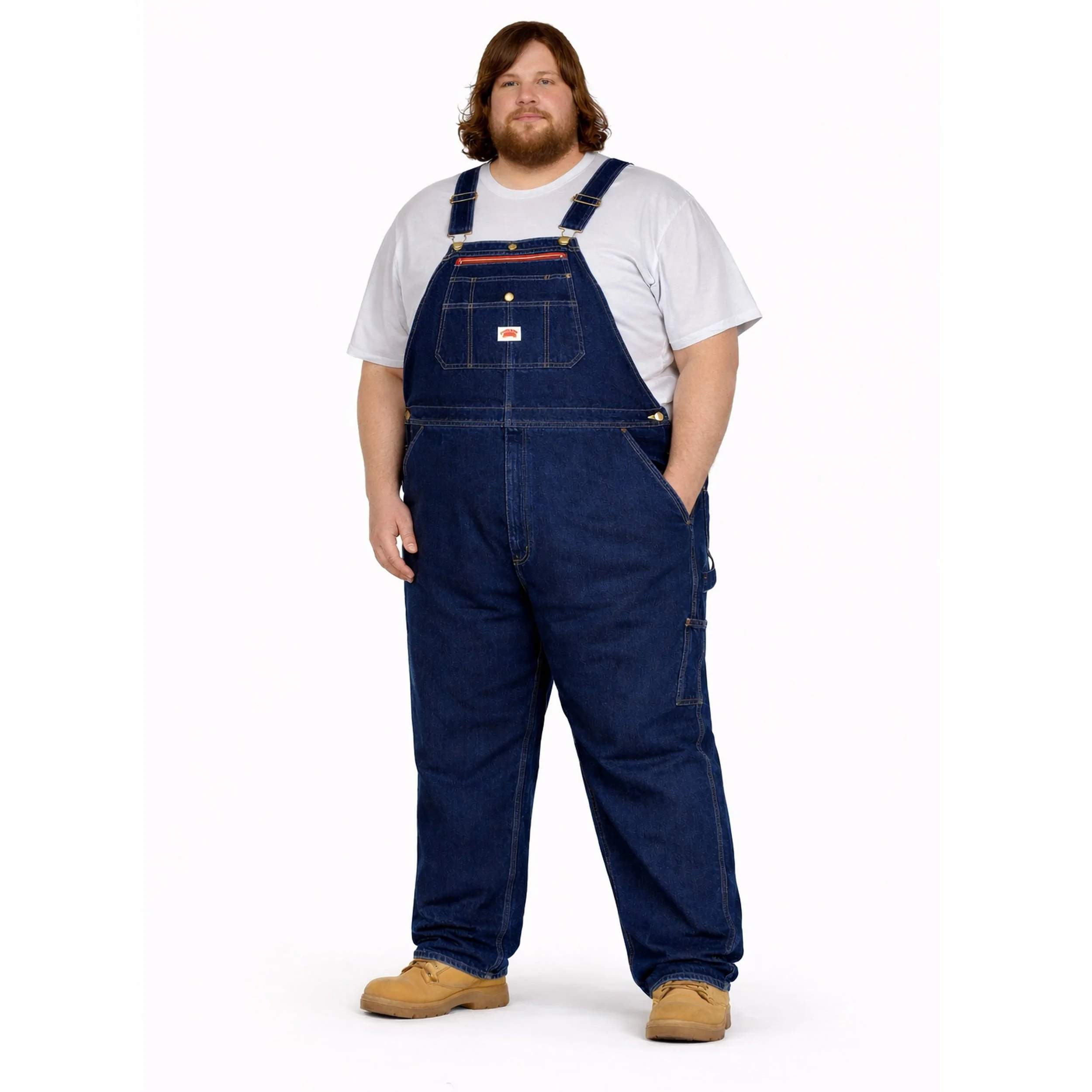 Salopette Round House Homme Grande Taille – Jean Épais – Poches Zippées – Jusqu’à Taille 64