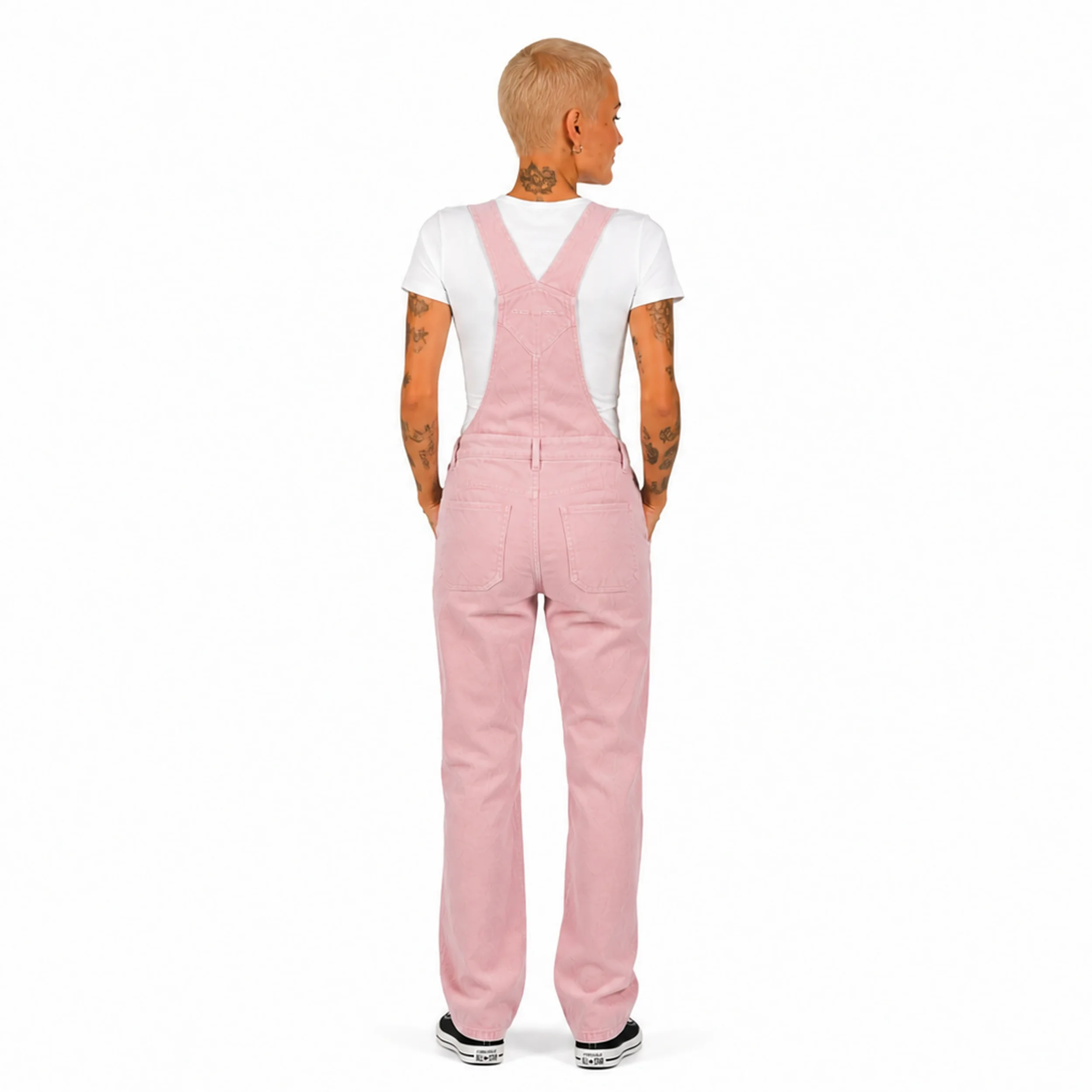 salopette femme en velours rose tendance.webp