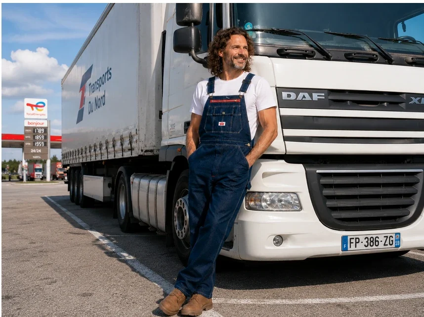 Salopette denim robuste pour chauffeur routier