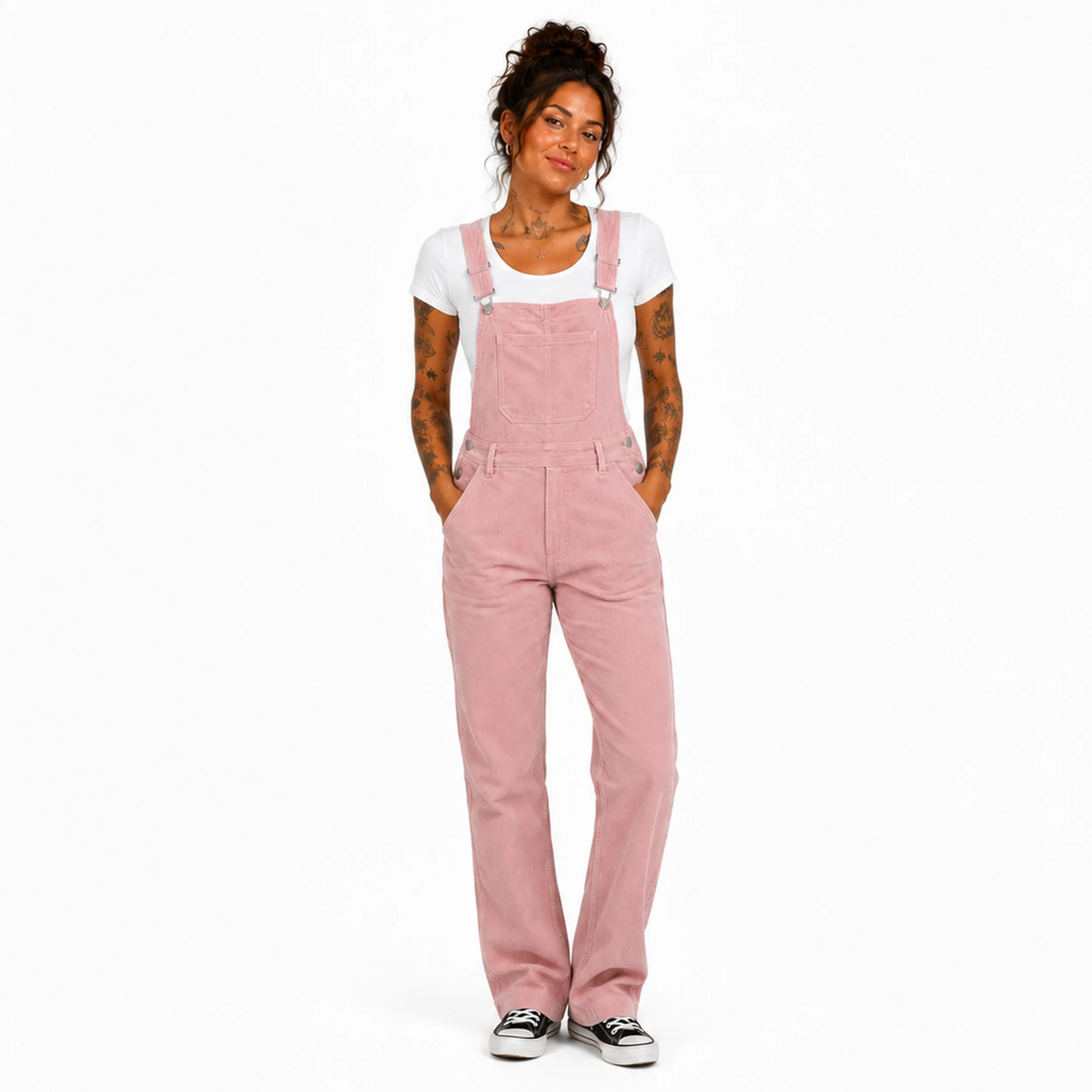 Salopette Velours Rose