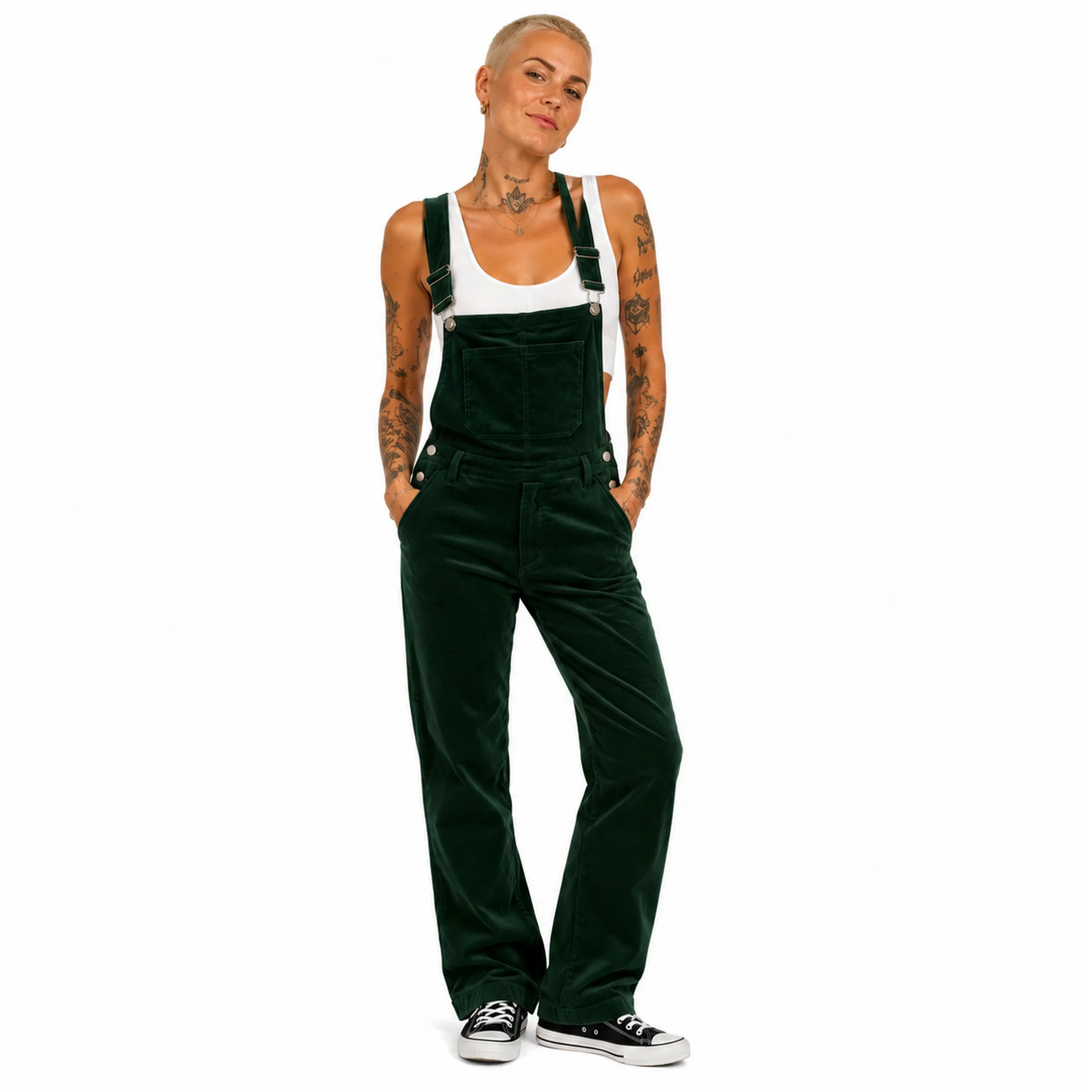 Salopette en velours Vert