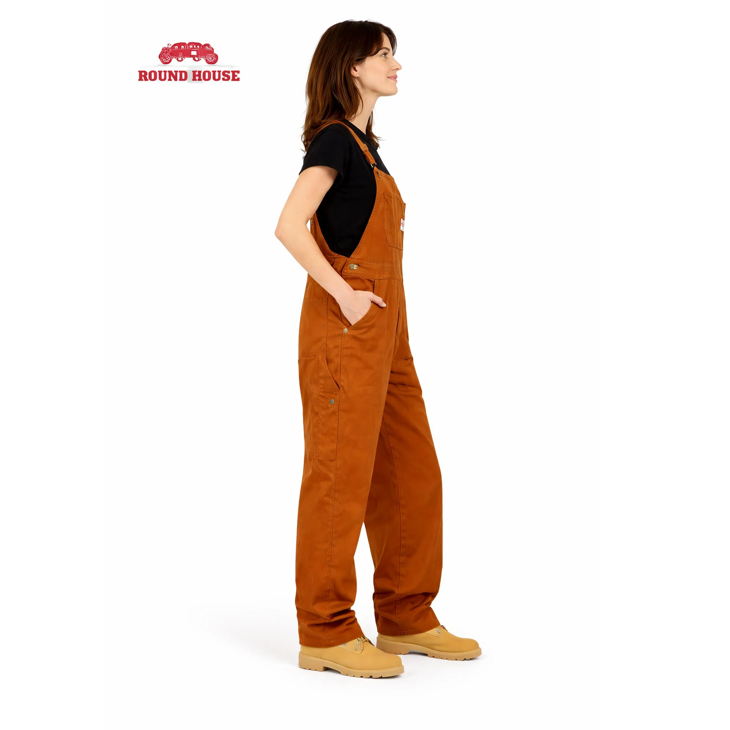 salopette en toile marron pour femme