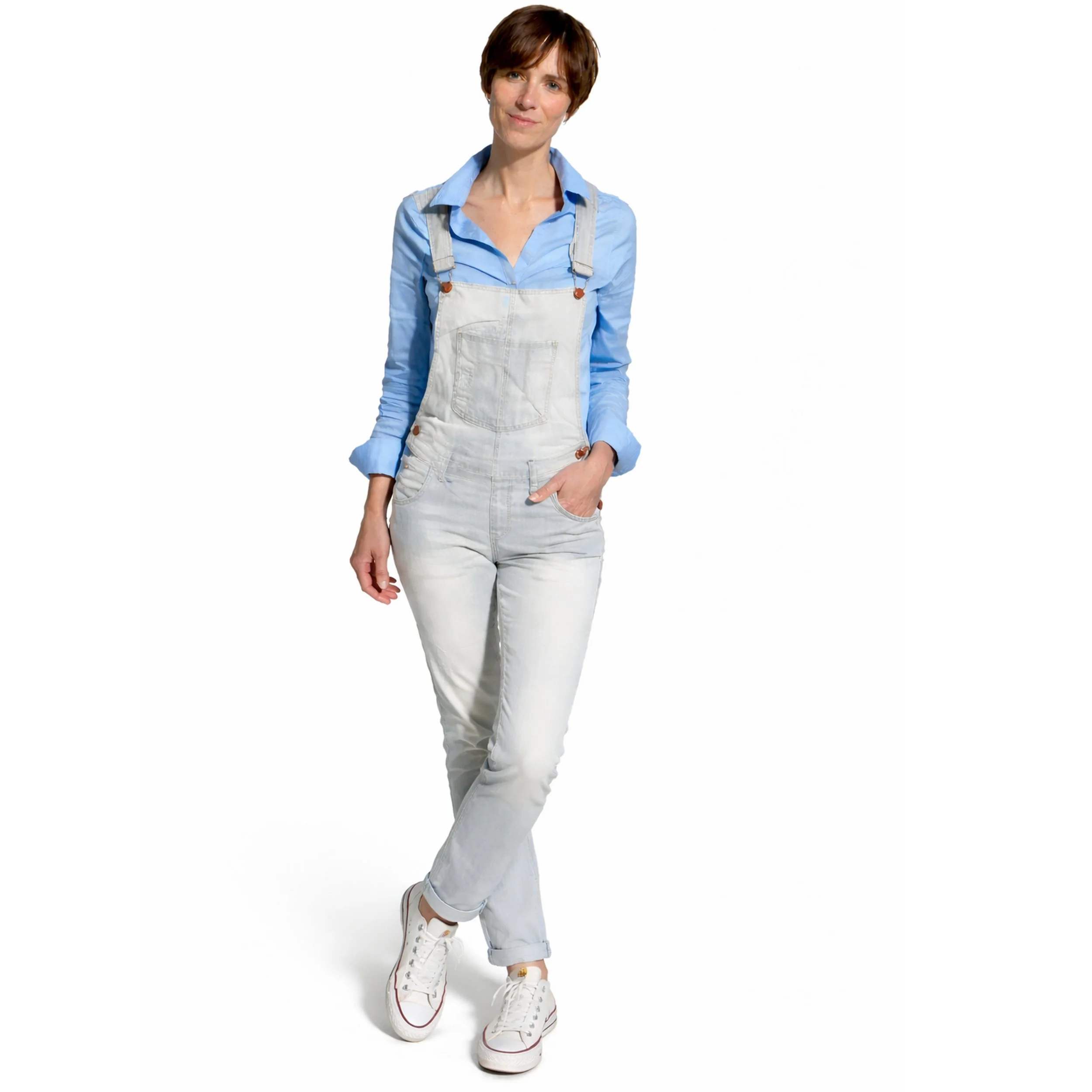 Salopette gris neige femme slim