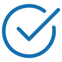 Symbole de coche dans un cercle, bleu