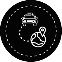 Icône de voiture de police et carte géographique avec un point de localisation