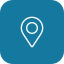 Icône de localisation sur fond blanc