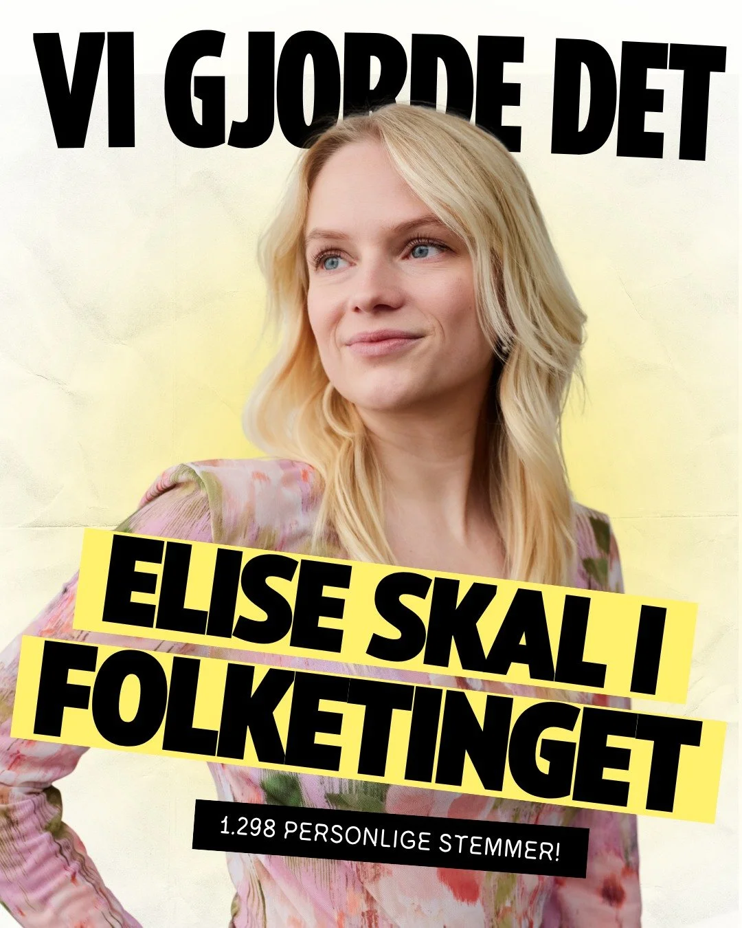 Dagens mest vanvittige oplevelse var klart da resultaterne fra Sj&aelig;llands Storkreds landede, og @elisesydendal i sidste &oslash;jeblik sikrede sig en plads i Folketinget med 1.298 personlige stemmer! 

Hele Jordskred stod p&aring; den anden ende