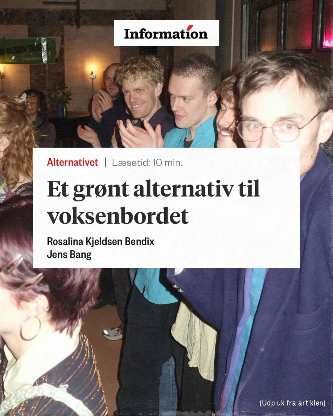 @annabjerre_ er i Information til en snak om @alternativet_ og JORDSKREDs rolle i partiet 🤝✨