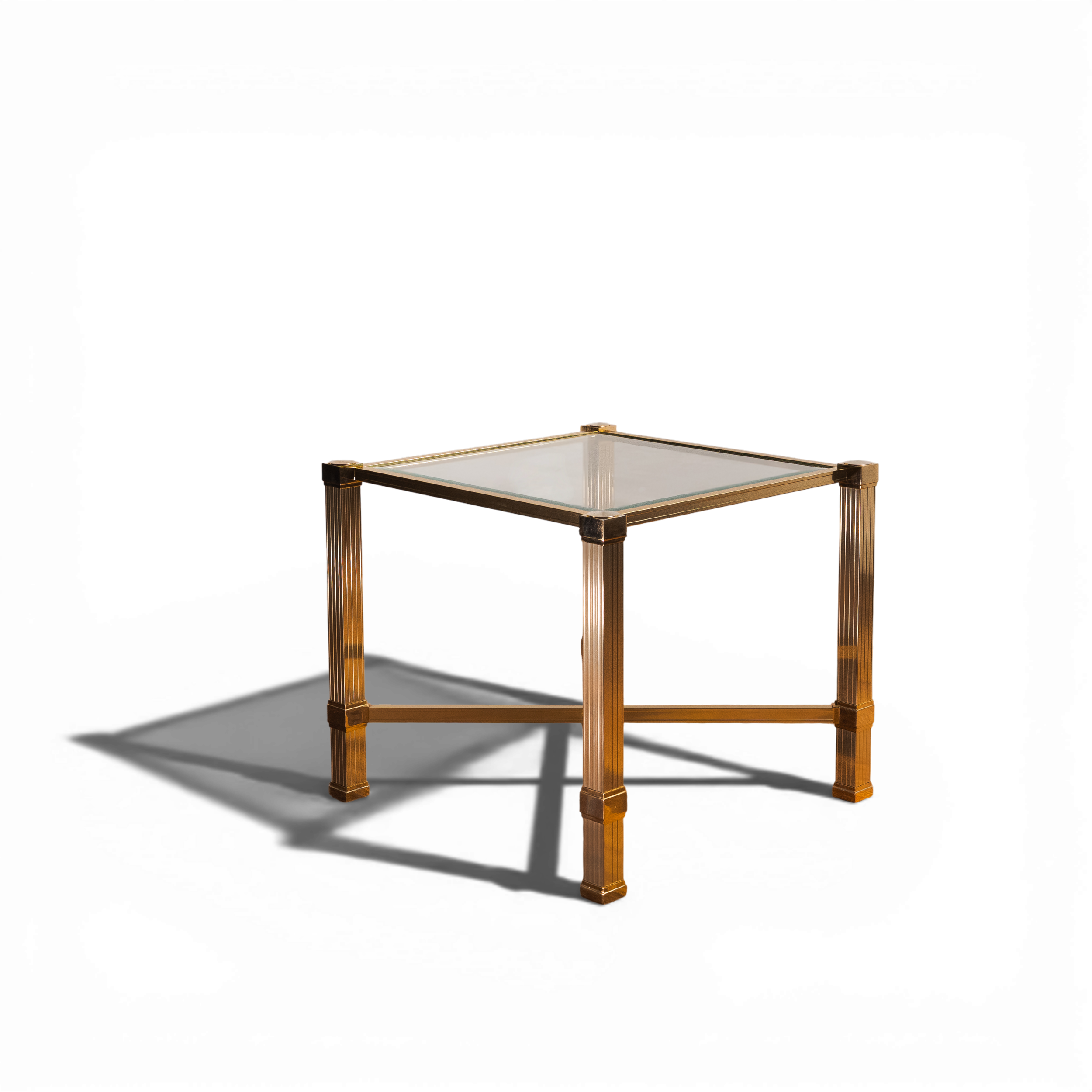 Pair of 1960s French Brass Side Tables - Attributed to Pierre Vandel