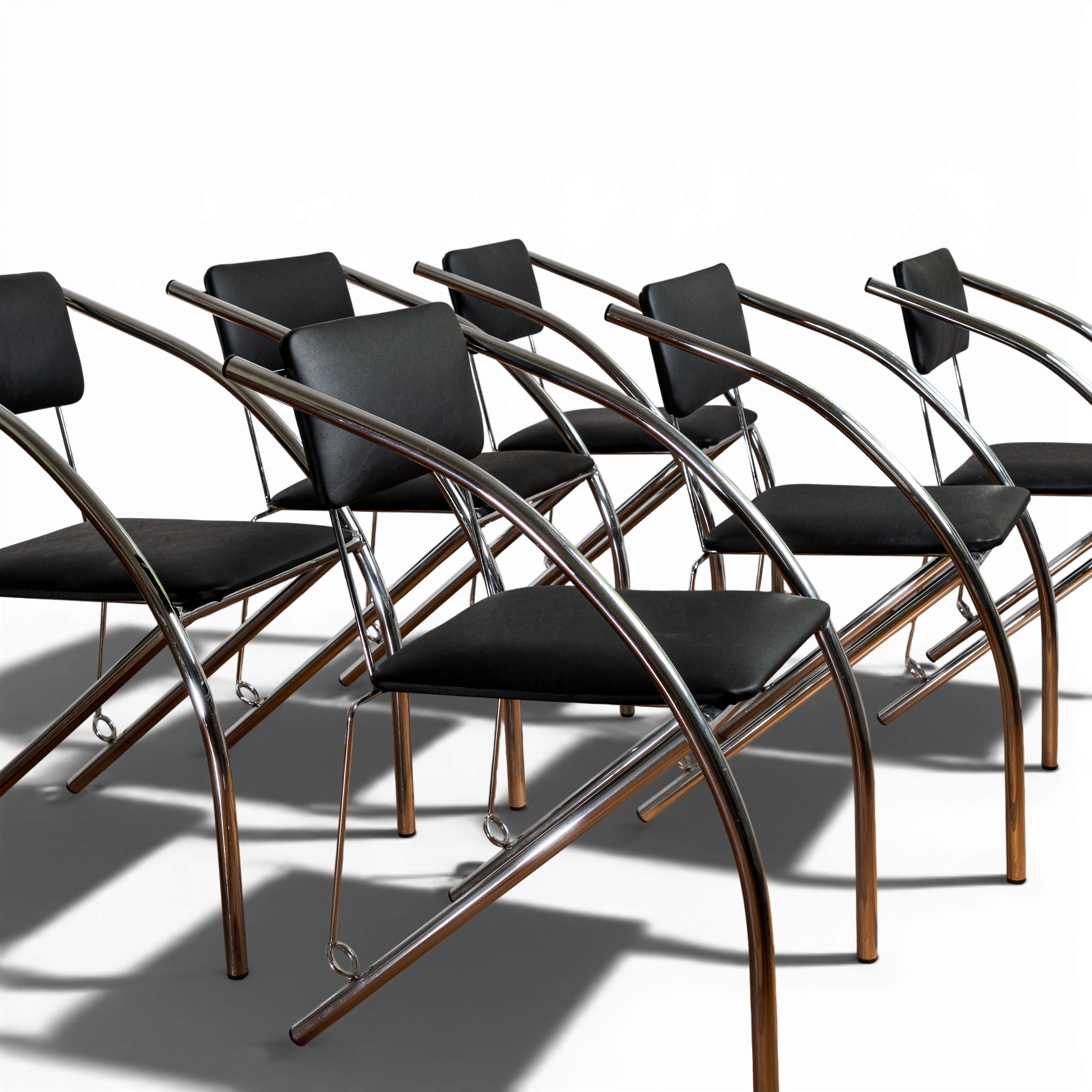 Vintage Italian Chrome Dining Chairs