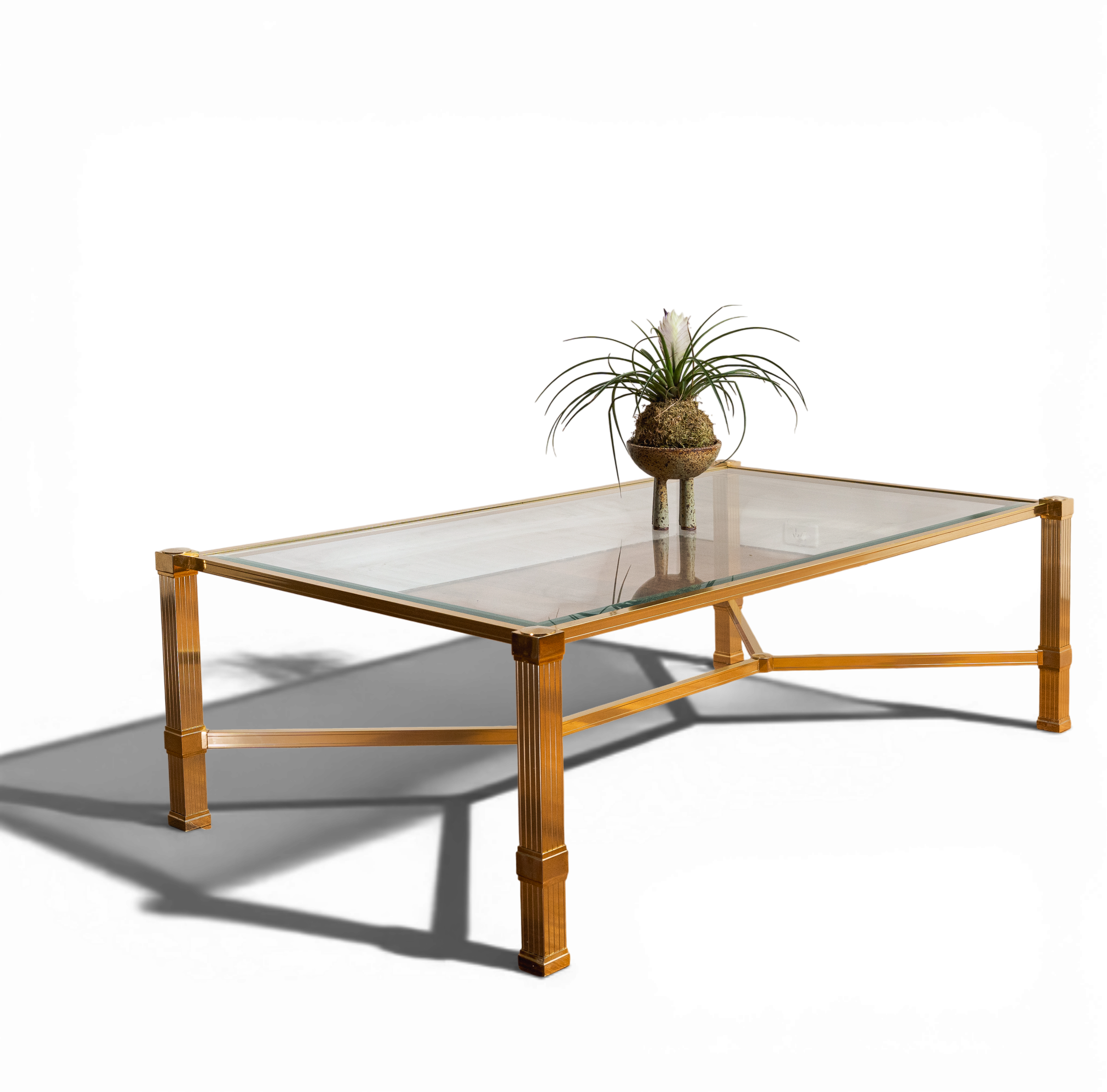 1960s French brass coffee table