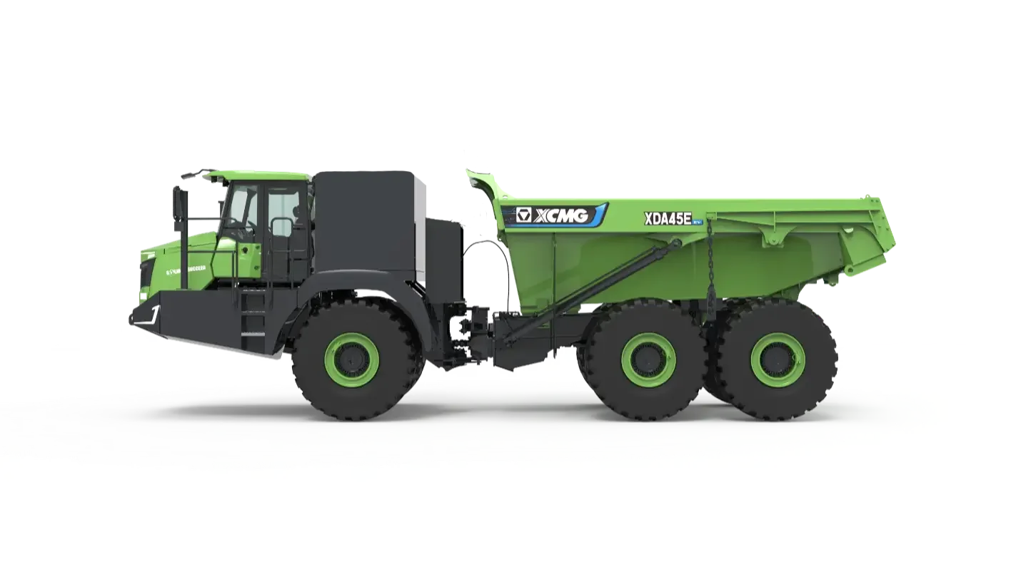 XDA45E elektrisk midjestyrd dumper 42 ton för utsläppsfria transporter i tuff terräng