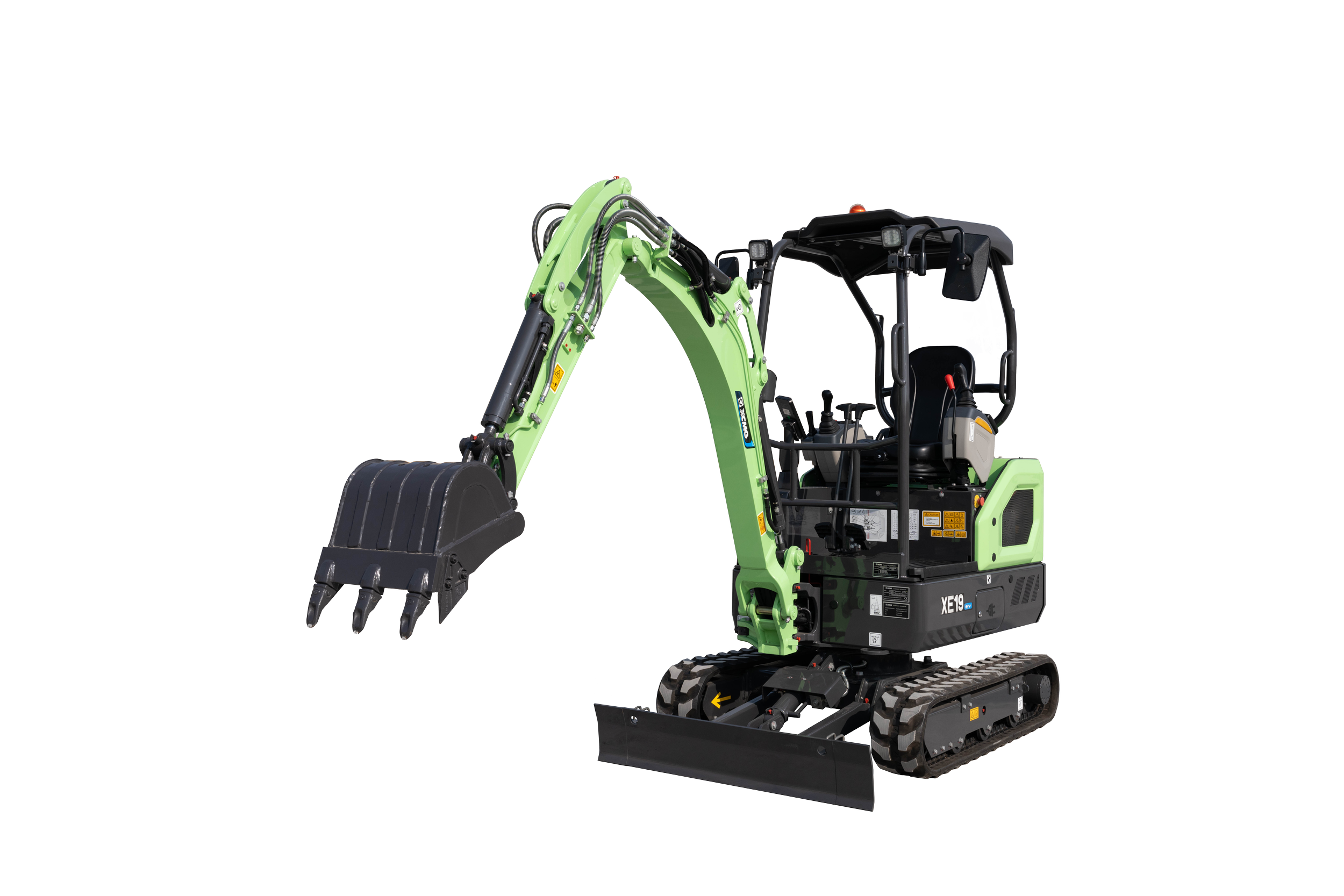 XCMG XE19-EV elektrisk minigraver 2 tonn for utslippsfritt gravearbeid innendørs og i trange rom