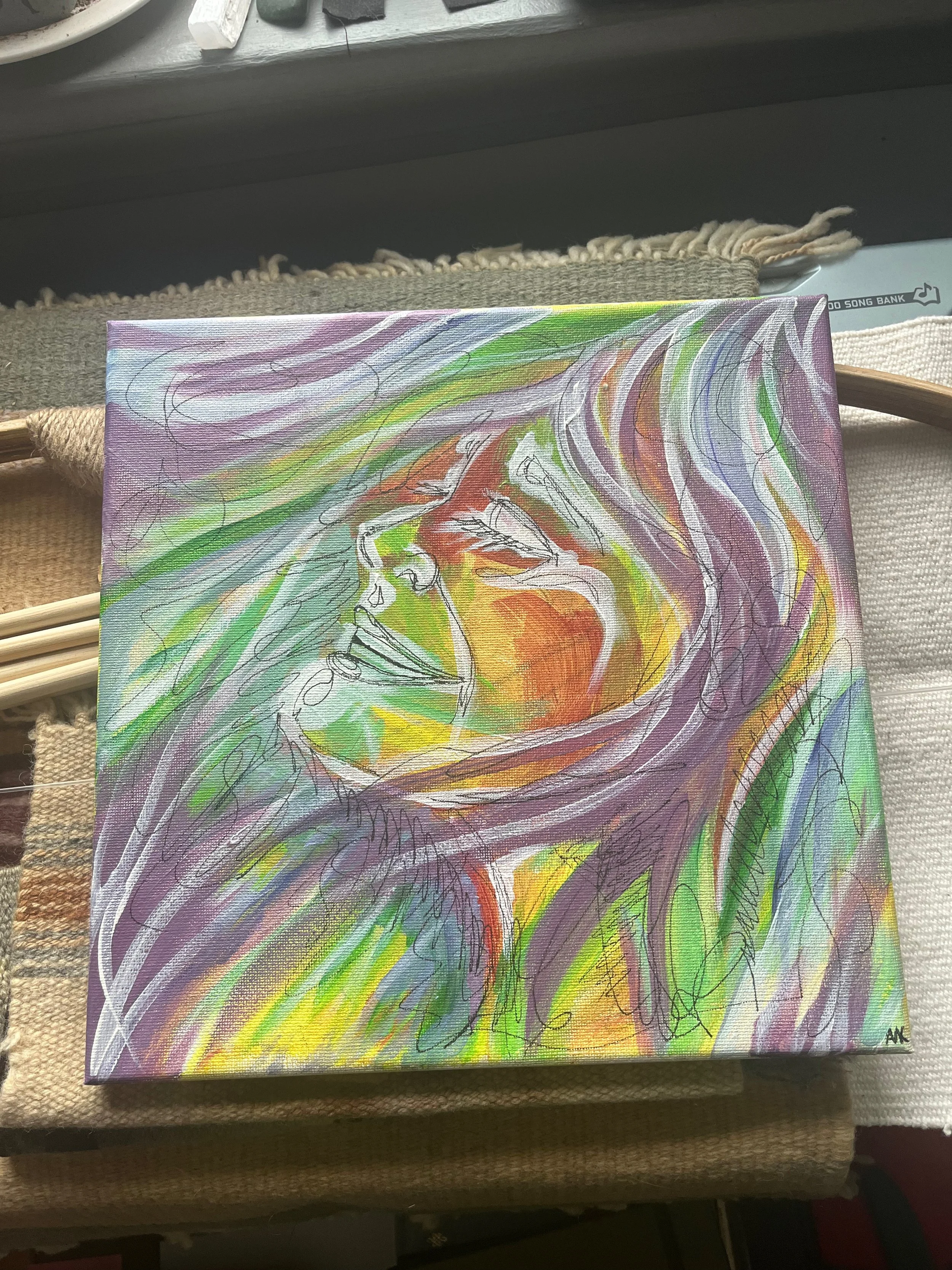 "Breathe", Acrylic Mixed Media on Canvas