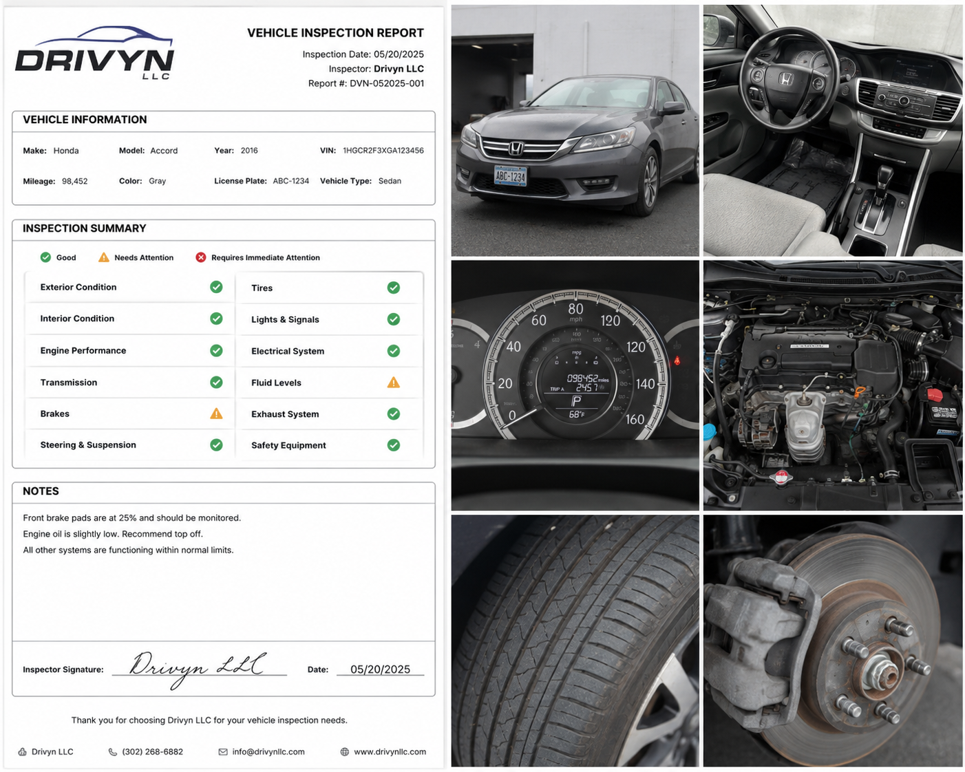 Drivyn Vehicle Health Inspection