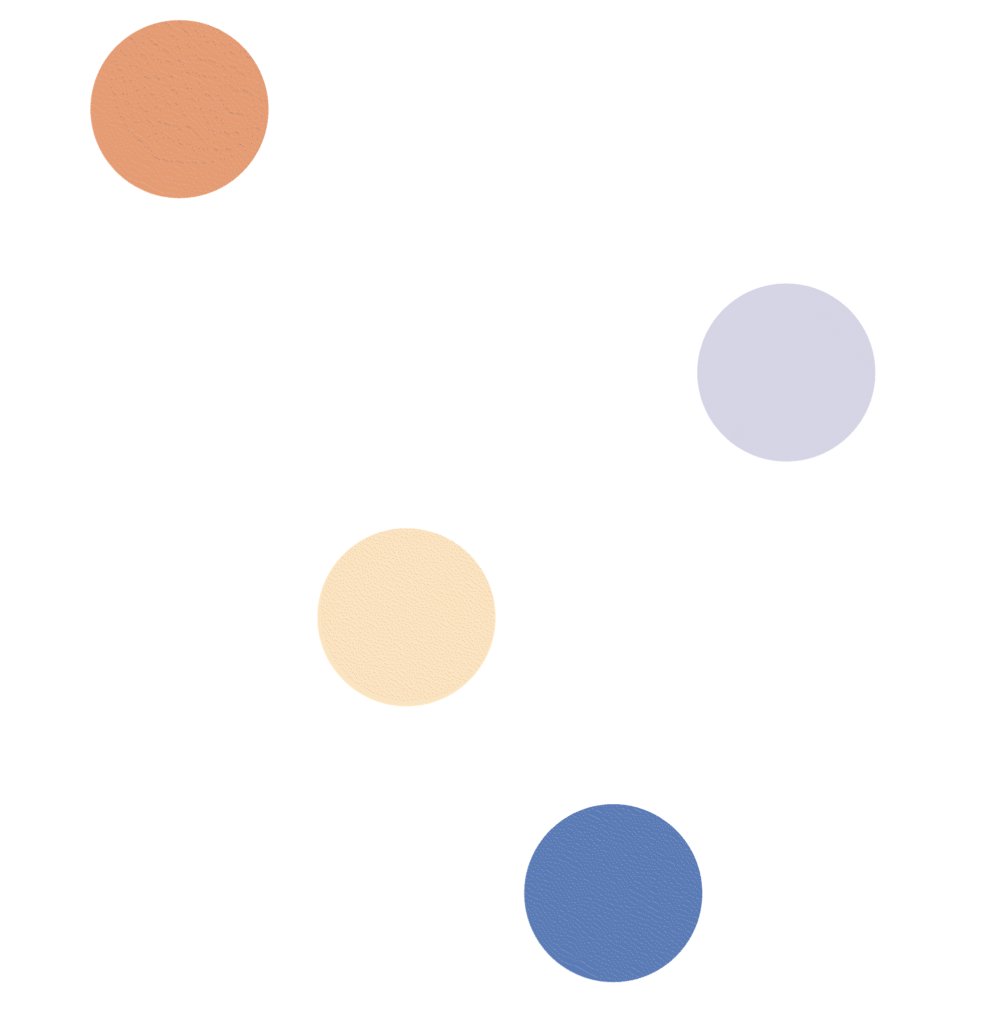 Custom animated illustration with a line connecting orange, purple, yellow, and blue dots. The dots reflect the steps in Toccata Data Solutions' process.
