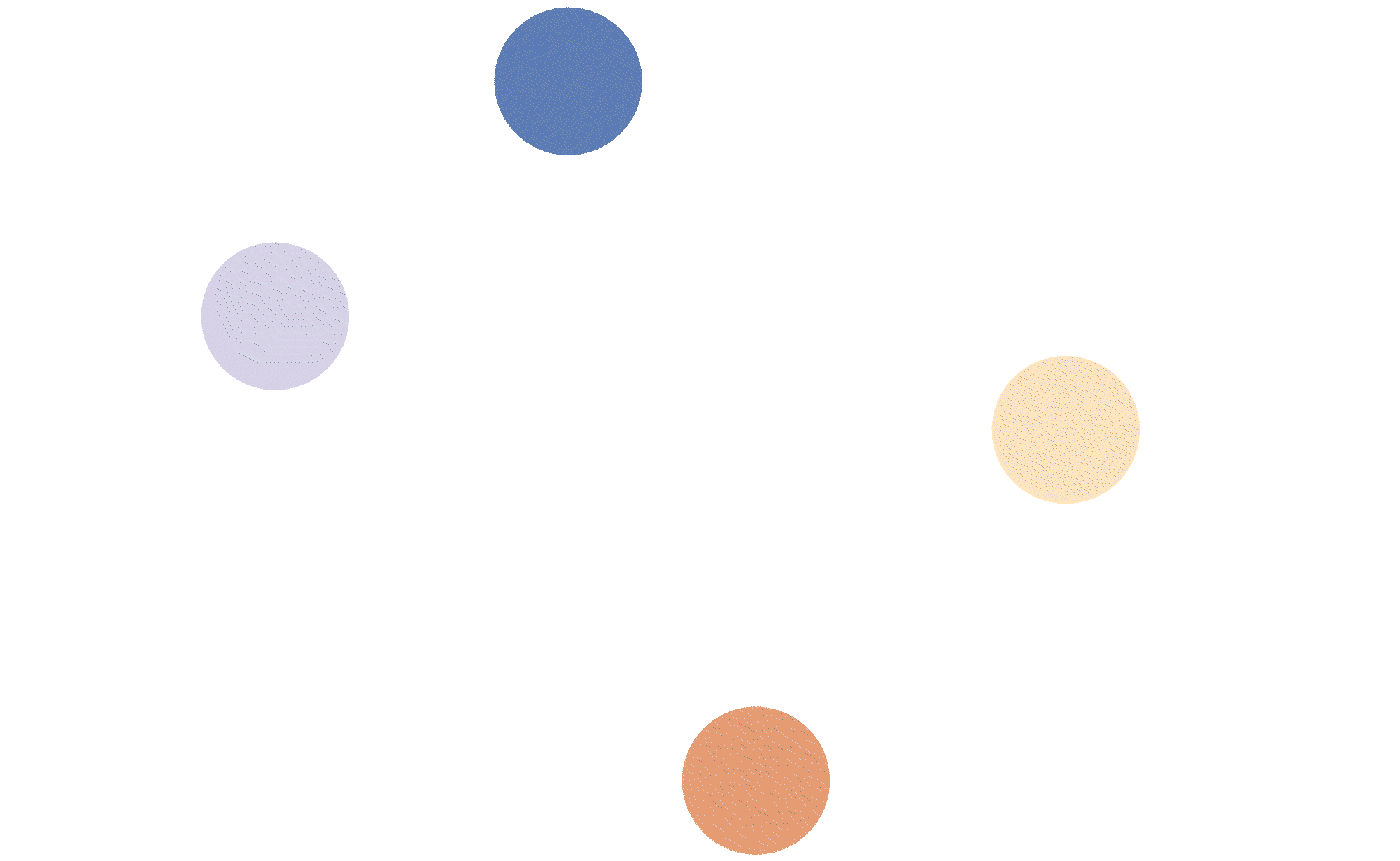 Custom animated illustration with a line connecting blue, purple, yellow, and orange dots. The dots reflect the steps in Toccata Data Solutions' process.