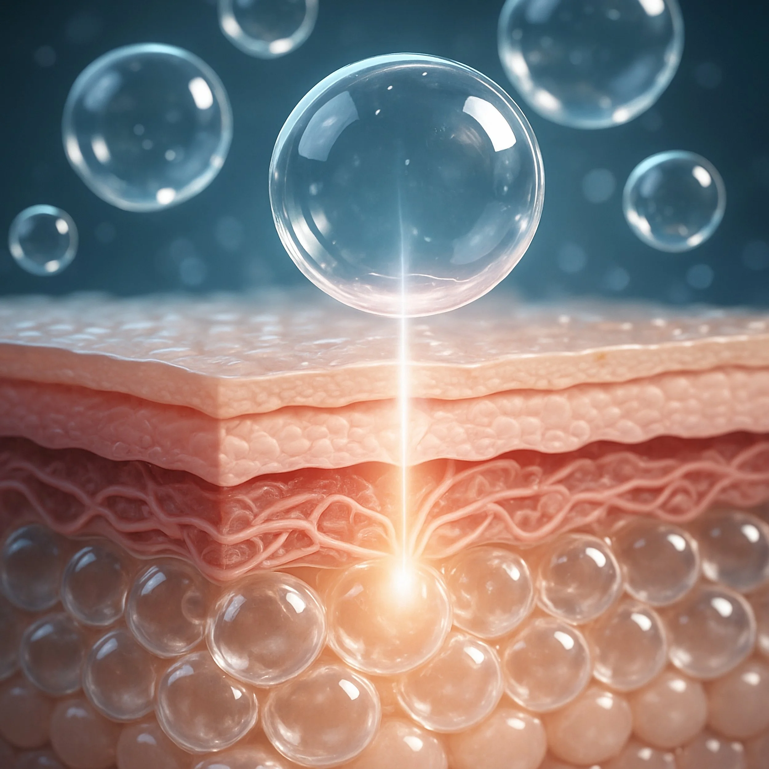 Close-up visual shows AI-generated layers of the skin