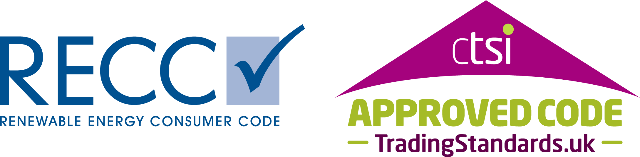 The logos of RECC (Renewable Energy Consumer Code) and ctsi