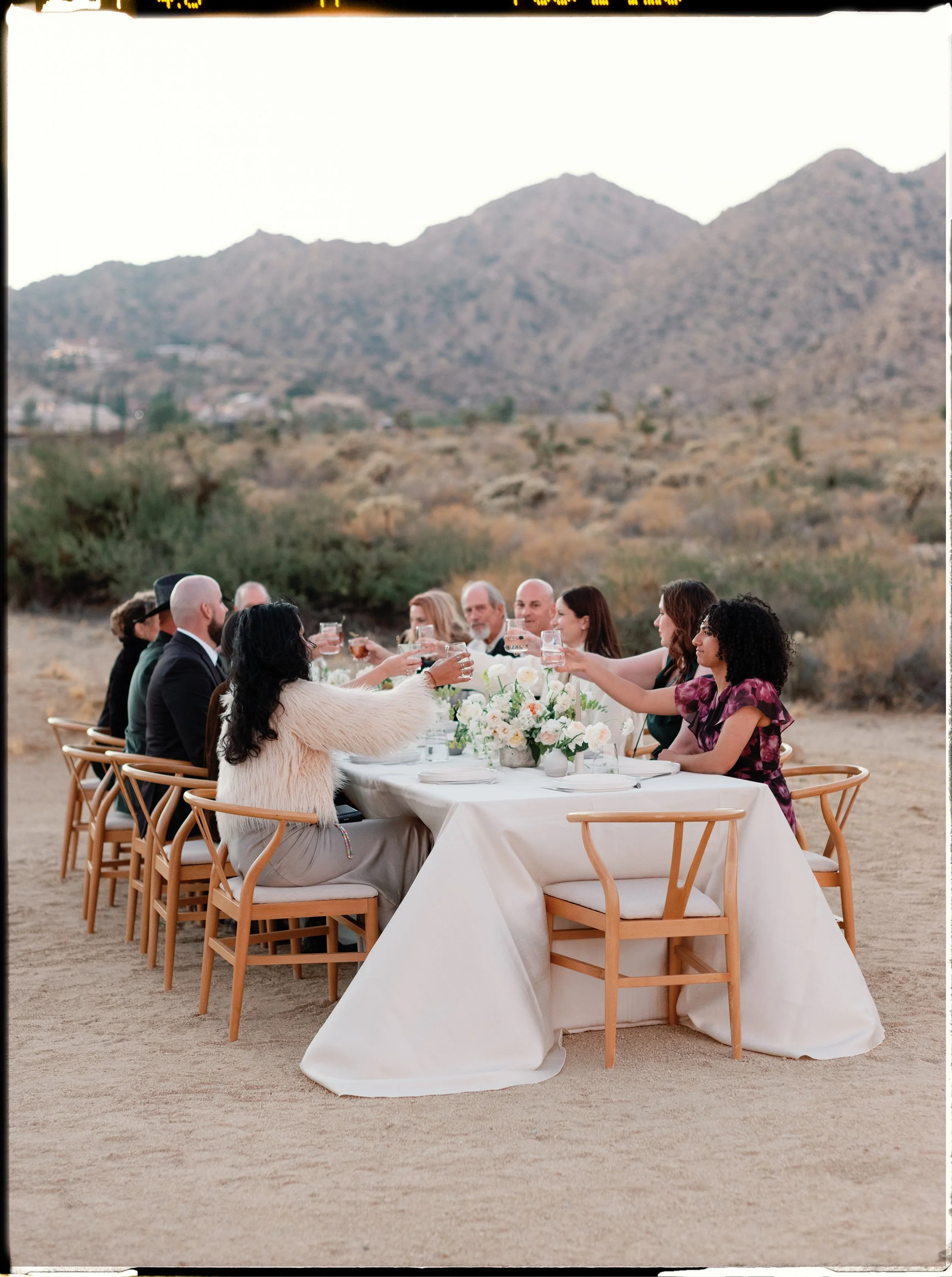 An elopement dinner in Joshua Tree for Annie & Jareds Micro Wedding